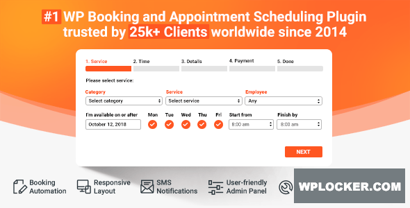 Bookly PRO v7.7 – Appointment Booking and Scheduling Software System