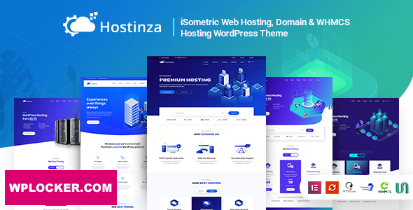 Hostinza v2.9.5 - Isometric Domain & Whmcs Web Hosting WordPress Theme