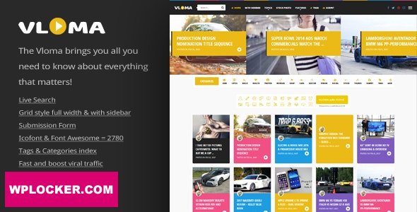 Vloma Grid v2.7 - A Responsive WordPress Video Blog Theme