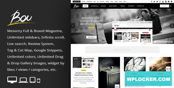 Bou v2.7 - Masonry Review Magazine Blog WordPress Theme