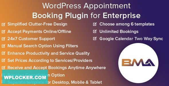 BMA v1.7.7 - WordPress Appointment Booking Plugin for Enterprise