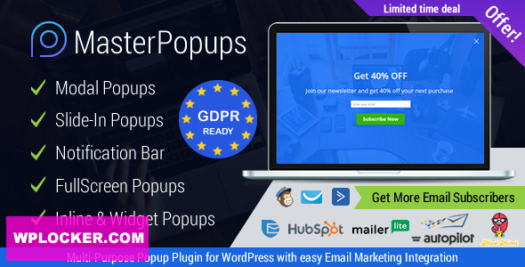 [Free Download]Master Popups v3.4.0 – Popup Plugin for Lead Generation NULLED