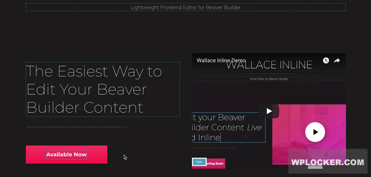 Wallace Inline v2.2.19 - Front-end editor for Beaver Builder