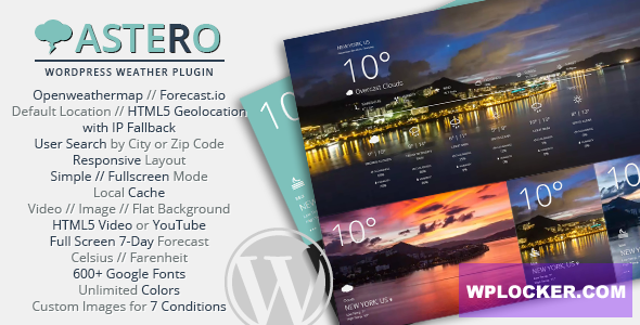 Astero WordPress Weather Plugin v2.0.1