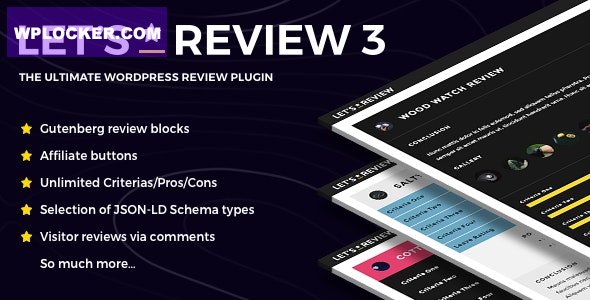 Let's Review v3.4.0 - WordPress Plugin With Affiliate Options