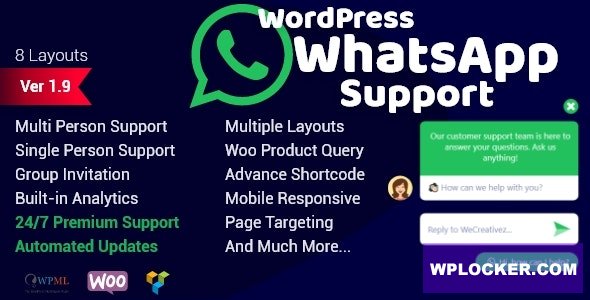 [Free Download] WordPress WhatsApp Support v1.9.2 NULLED