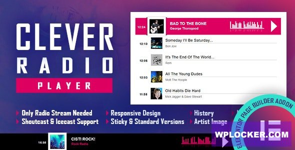 [Download] CLEVER v1.0.0 – HTML5 Radio Player With History – Shoutcast and Icecast – Elementor Widget Addon