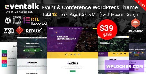 EvnTalk v1.7.1 - Event Conference WordPress Theme