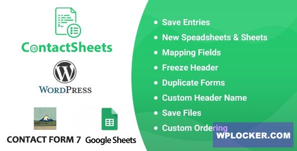 ContactSheets v3.3 - Contact Form 7 Google Spreadsheet Addon