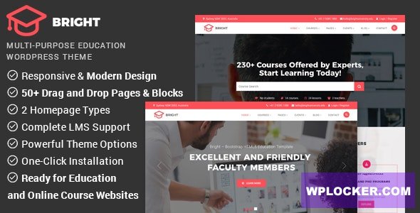 Bright v2.1.4 - Education & Online Course WordPress Theme