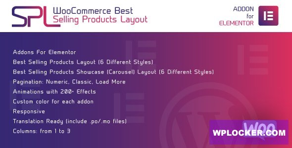 WooCommerce Best Selling Products Layout for Elementor v1.0.0 - WordPress Plugin