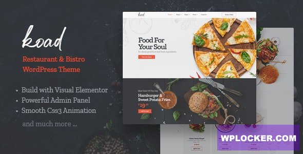 Koad v1.0 - Restaurant & Bistro WordPress Theme