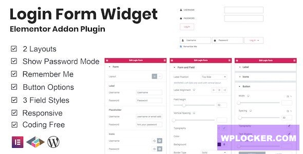 Login Form Widget Elementor Addon Plugin v1.0.0