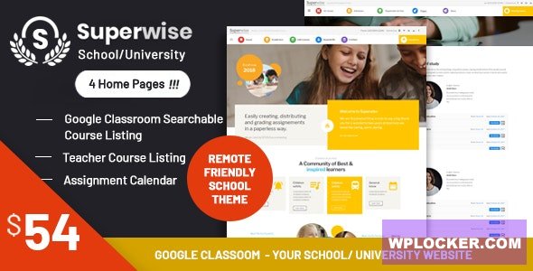 Superwise v2.9.1 - Modern Education and Google Classroom WordPress Theme