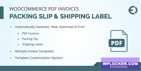 WooCommerce PDF Invoice, Packing Slip & Shipping Label v1.0.3