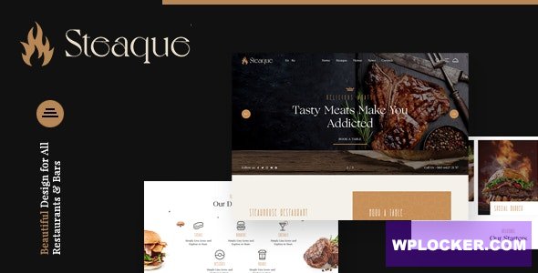 Steaque v1.0.0 - Restaurant and Cocktail Bar WordPress Theme