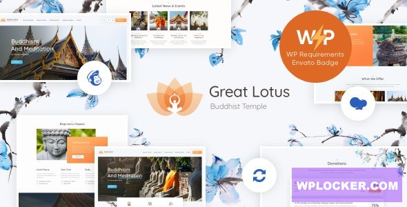 Great Lotus v1.3.1 - Oriental Buddhist Temple WordPress Theme + RTL