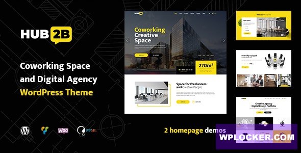 Hub2B v1.0.6 - Coworking Space and Digital Agency WordPress Theme