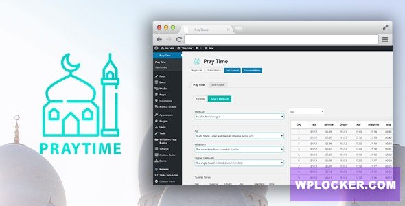 PrayTimes v1.0.1 - Islamic Prayer Time WordPress Plugin