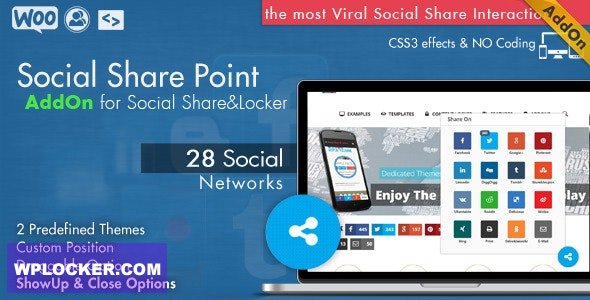 Social Share Point AddOn v1.1 - WordPress