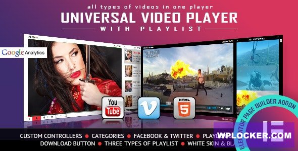 Universal Video Player v1.1 - YouTube/Vimeo/Self-Hosted - Elementor Widget