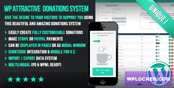 WP Attractive Donations System v1.17 - Easy Stripe & Paypal donations