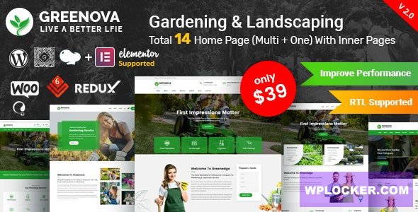 Greenova v2.1 - Gardening & Landscaping WordPress Theme