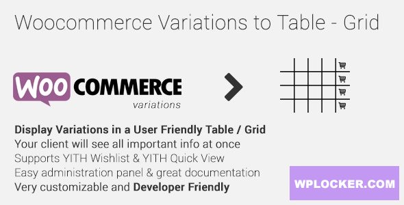 Woocommerce Variations to Table - Grid v1.4.2