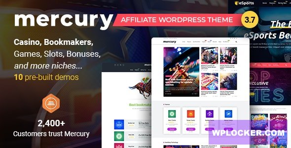 Mercury v3.8 - Gambling & Casino Affiliate WordPress Theme. News & Reviews