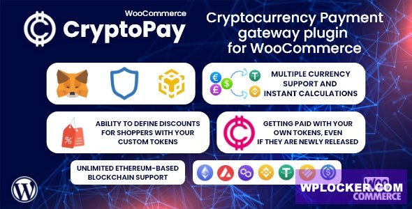 CryptoPay WooCommerce v2.4.1 - Cryptocurrency payment plugin