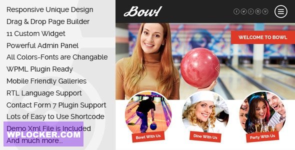 Bowl v1.6.2 - Responsive Bowling Center WordPress Theme