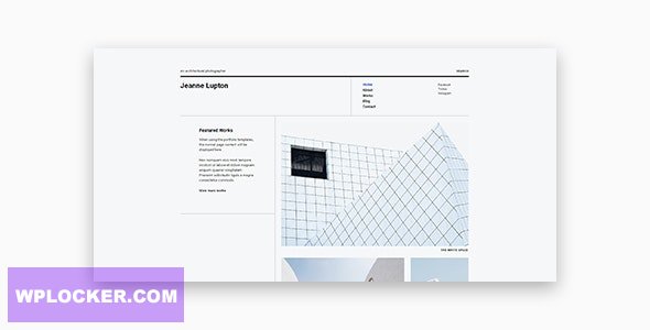 Jeanne v1.1.0 - Minimal Photography and Portfolio WordPress Theme