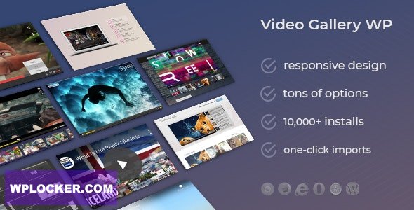 Video Gallery WordPress Plugin /w YouTube, Vimeo, Facebook pages v12.25