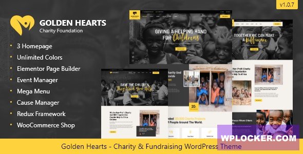 Golden Hearts v1.0.8 - Fundraising & Charity WordPress Theme