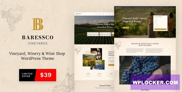 Baressco v1.0.1 - Wine, Vineyard & Winery WordPress Theme