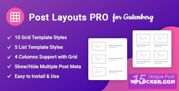 Post Layouts Pro for Gutenberg v1.0.2