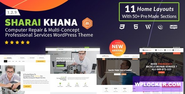 Sharai Khana v1.2.9 - Computer Repair & Multi-Concept Professional Services WordPress Theme