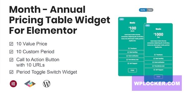 Month v1.2.3 - Annual Pricing Table Widget For Elementor