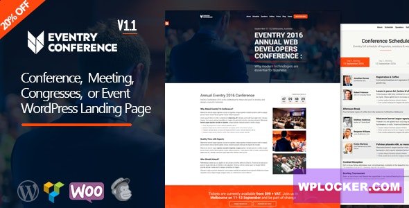 Eventry v1.2.5 - Conference Meetup Landing Page WordPress Theme