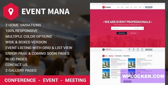 EventMana v1.9.1 - Event Management WordPress Theme