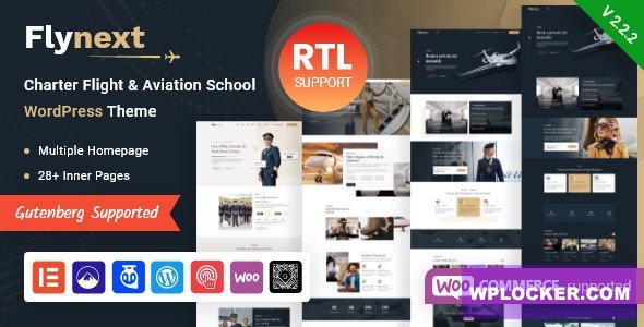 Flynext v2.2.2 - Multipurpose Aviation WordPress Theme + RTL