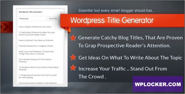 Wordpress Title Generator Plugin v1.1.0