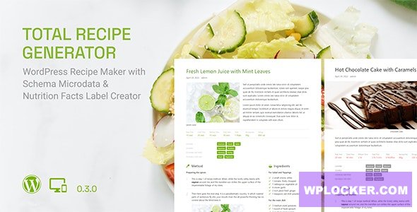 Total Recipe Generator v0.3.0 - WordPress Recipe Maker with Schema and Nutrition Facts (Gutenberg Block)