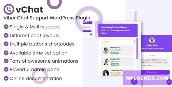 vChat v1.2.0 - Viber Chat Support WordPress Plugin