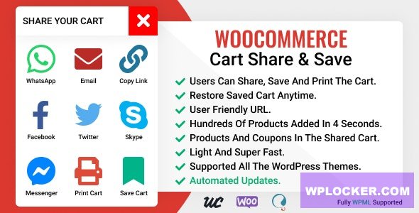 WooCommerce Cart Share and Save v2.0.7