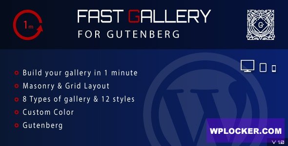 Fast Gallery for Gutenberg v1.0 – WordPress Plugin
