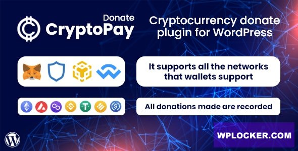 CryptoPay Donate v1.3.1 - Cryptocurrency donate plugin for WordPress