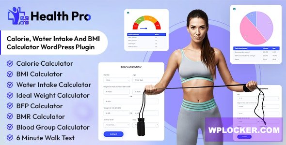 Health Pro v1.0.4 - Calorie, Water Intake and BMI Calculator WordPress Plugin