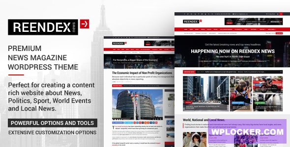 Reendex v1.0.5 - Broadcast News Magazine WordPress Theme