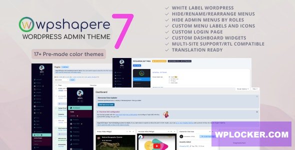 WPShapere v7.0.3 - Wordpress Admin Theme